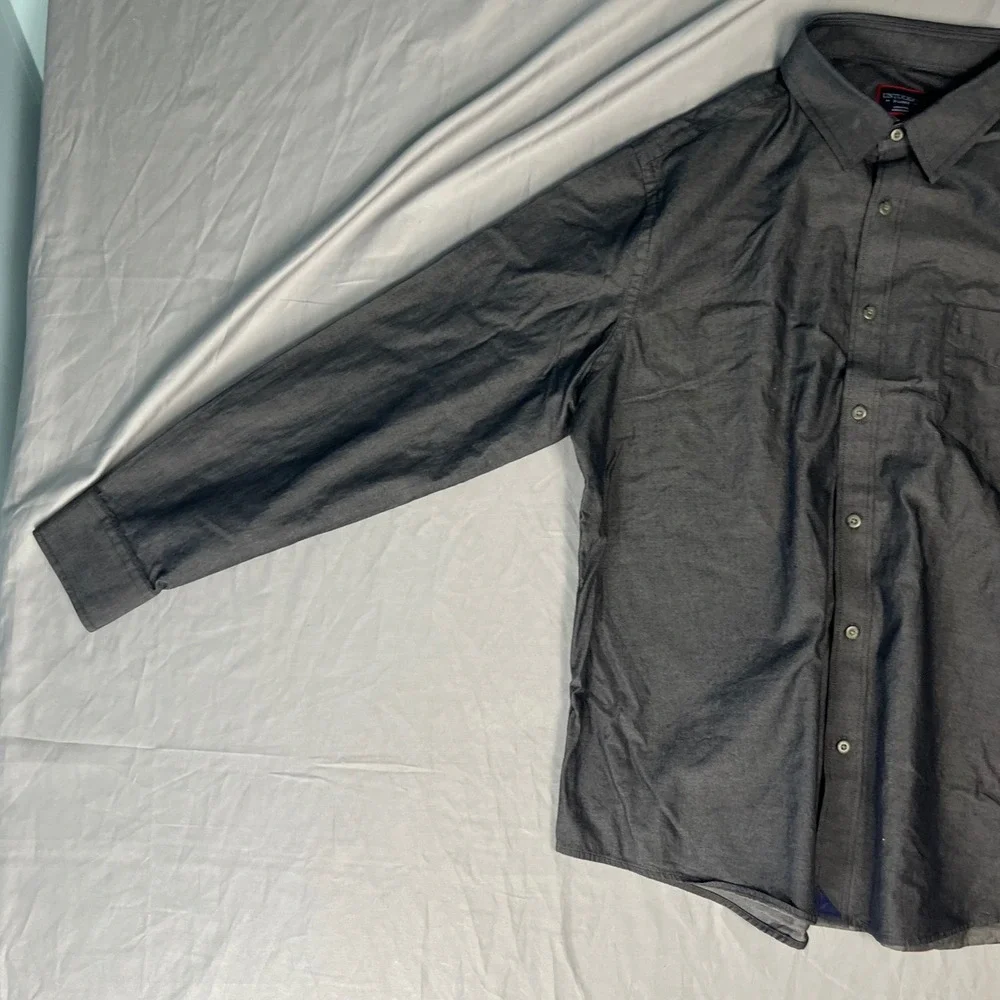 Untuckit Casablanca Mens Grey Cotton Button Down Shirt Regular Fit XL 01035 - Picture 5 of 15
